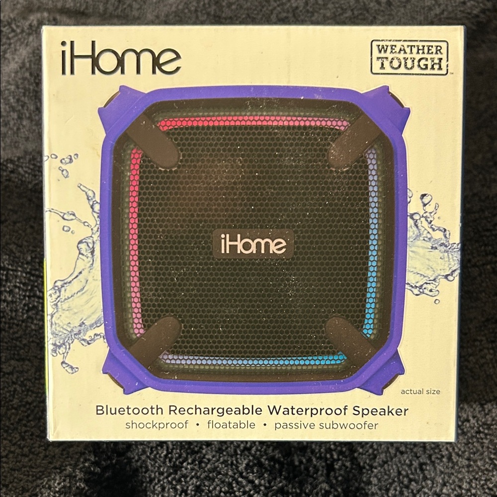 iHome Weather Tough Speaker - Black and Purple